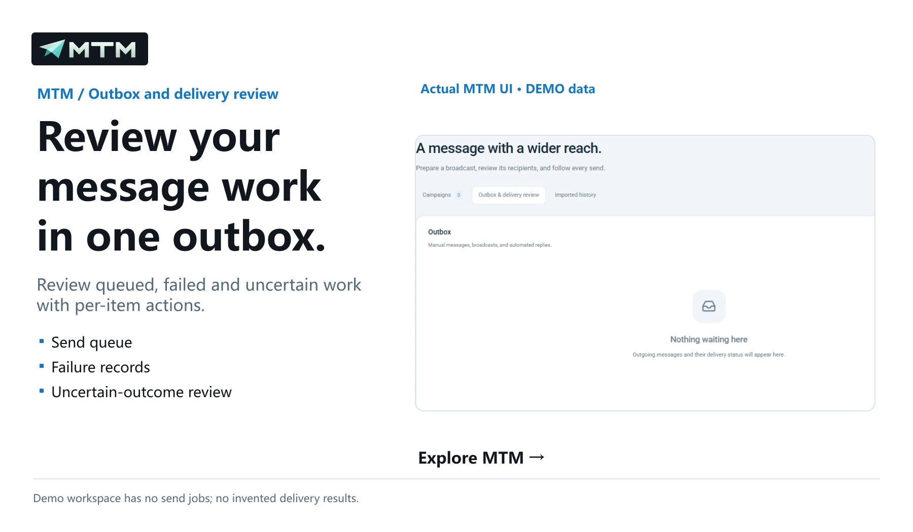 Review your message work in one outbox.