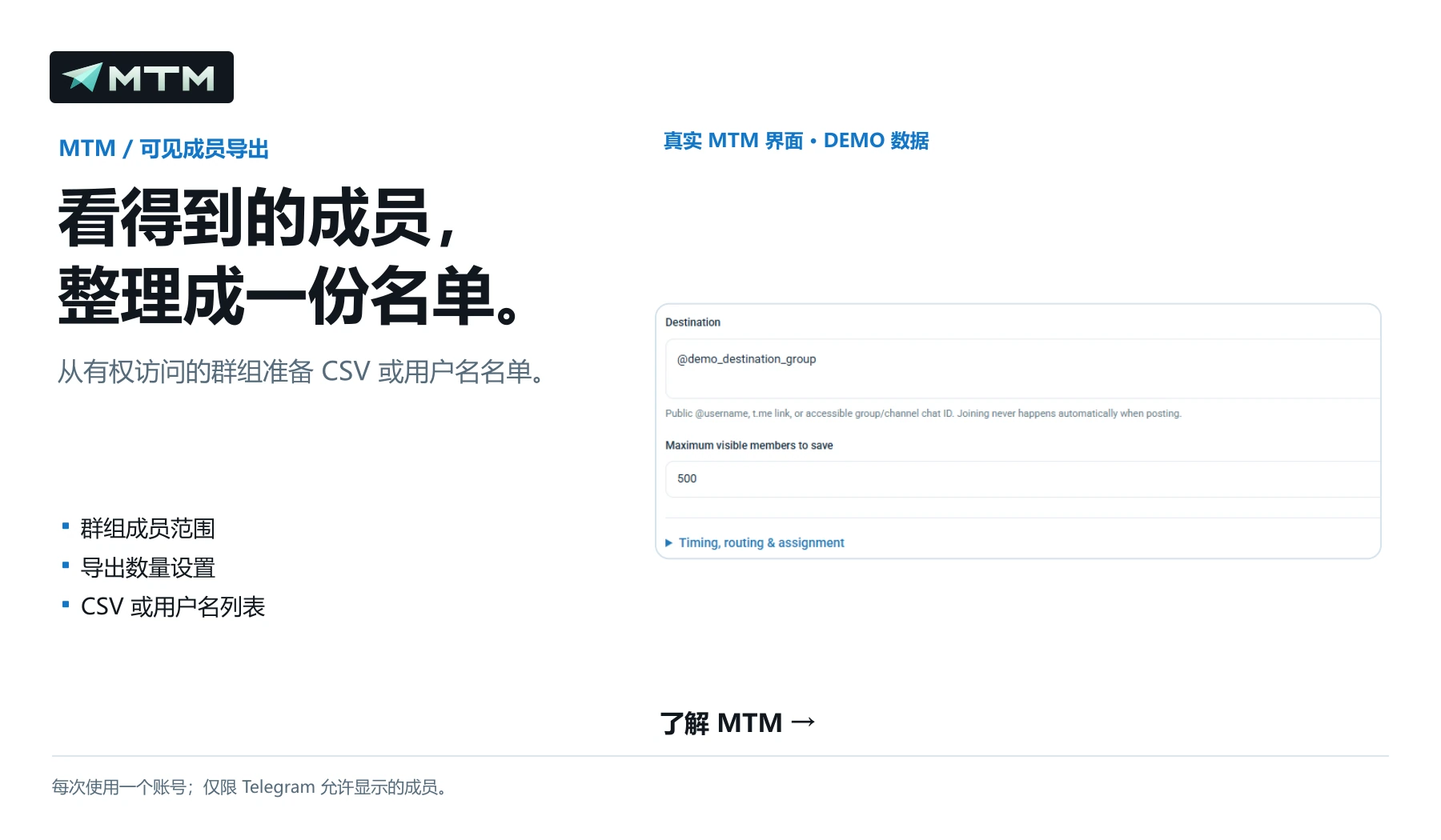 看得到的成员， 整理成一份名单。